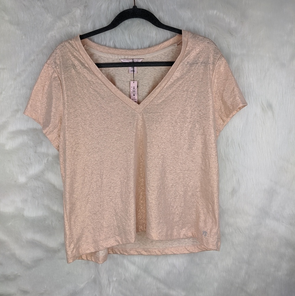 Victoria secret rose gold V neck top